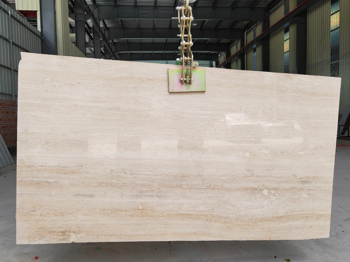 Beige Travertine stone slab